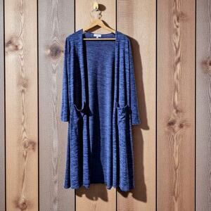 LulaRoe Sarah Long Blue Cardigan Duster M